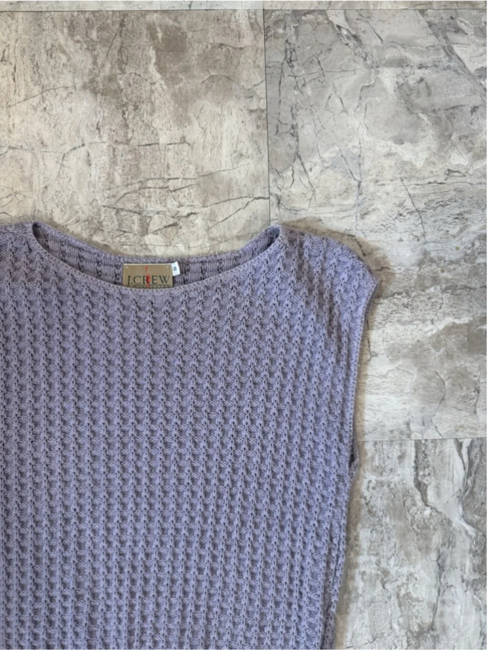 Vintage 90s J. Crew Purple Cable Knit Sleeveless Sweater Sz S